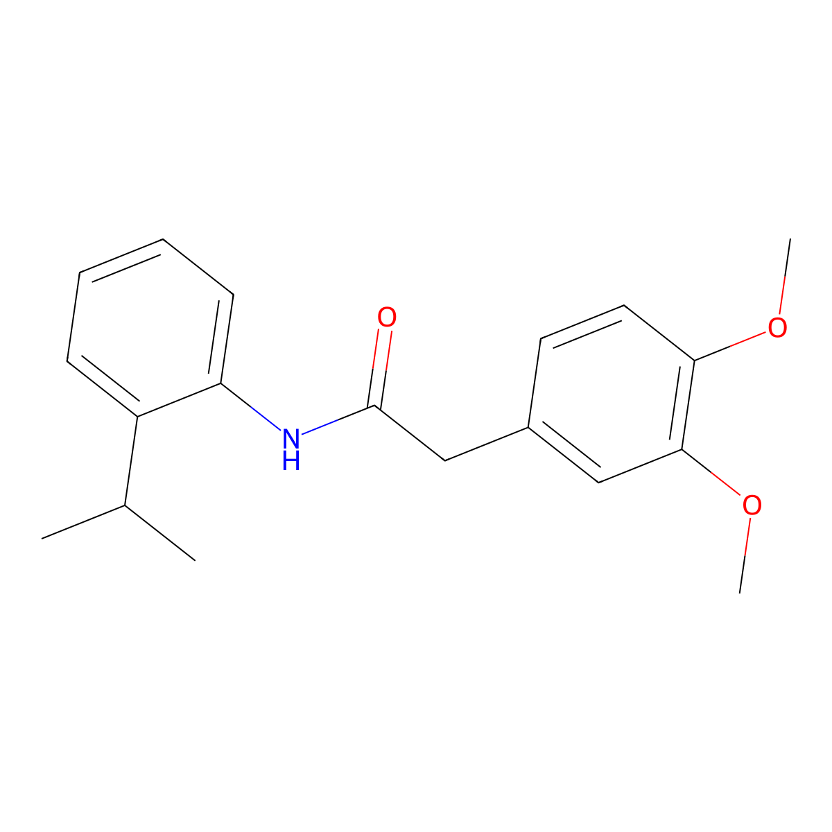 2-(3,4-dimethoxyphenyl)-N-(2-propan-2-ylphenyl)acetamide molecular structure, CAS 405149-09-9