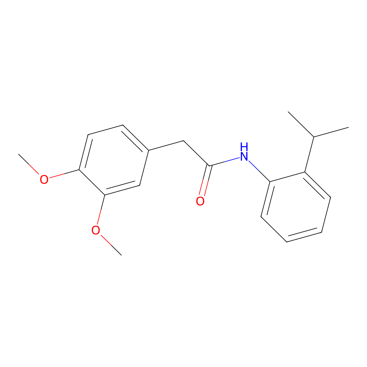 2-(3,4-dimethoxyphenyl)-N-(2-propan-2-ylphenyl)acetamide molecular structure, CAS 405149-09-9