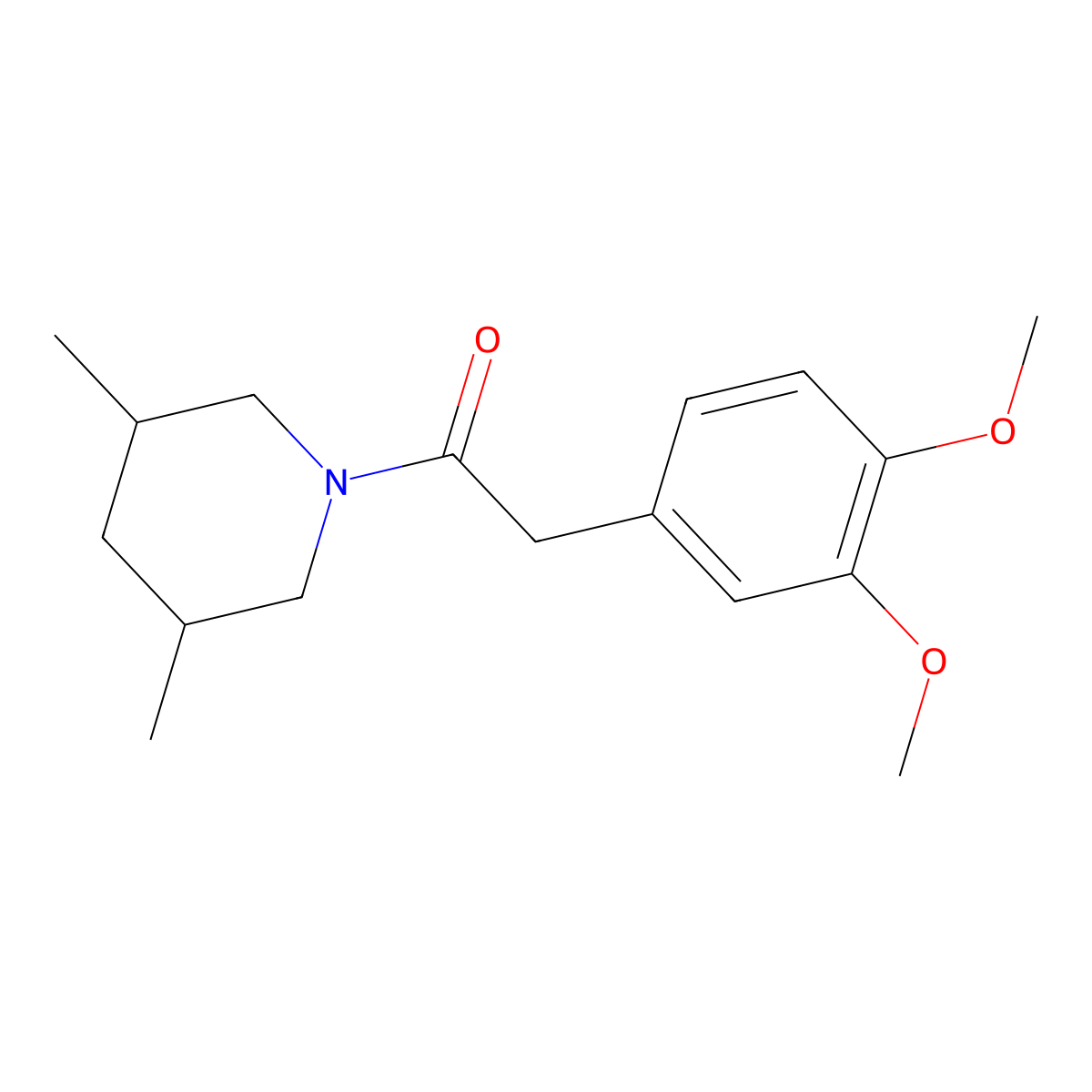 2-(3,4-Dimethoxyphenyl)-1-(3,5-dimethylpiperidin-1-yl)ethanone molecular structure, CAS 405149-17-9