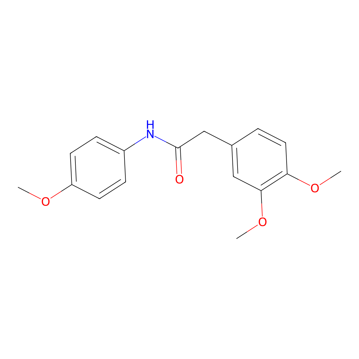 2-(3,4-dimethoxyphenyl)-N-(4-methoxyphenyl)acetamide molecular structure, CAS 405149-25-9