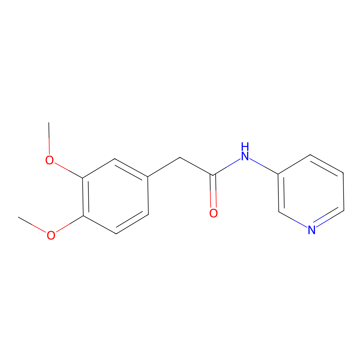2-(3,4-dimethoxyphenyl)-N-pyridin-3-ylacetamide molecular structure, CAS 405149-37-3