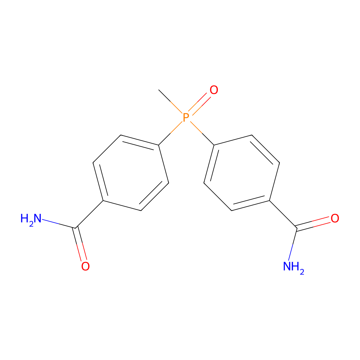 4-[(4-Carbamoylphenyl)-methylphosphoryl]benzamide molecular structure, CAS 405149-71-5