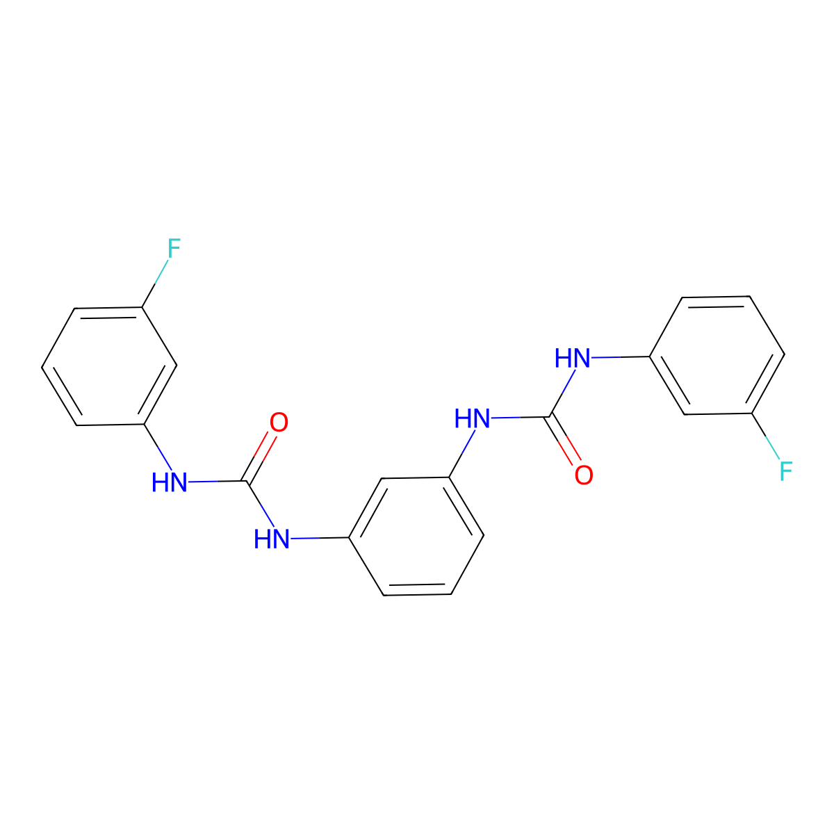 1-(3-Fluorophenyl)-3-[3-[(3-fluorophenyl)carbamoylamino]phenyl]urea molecular structure, CAS 405151-28-2