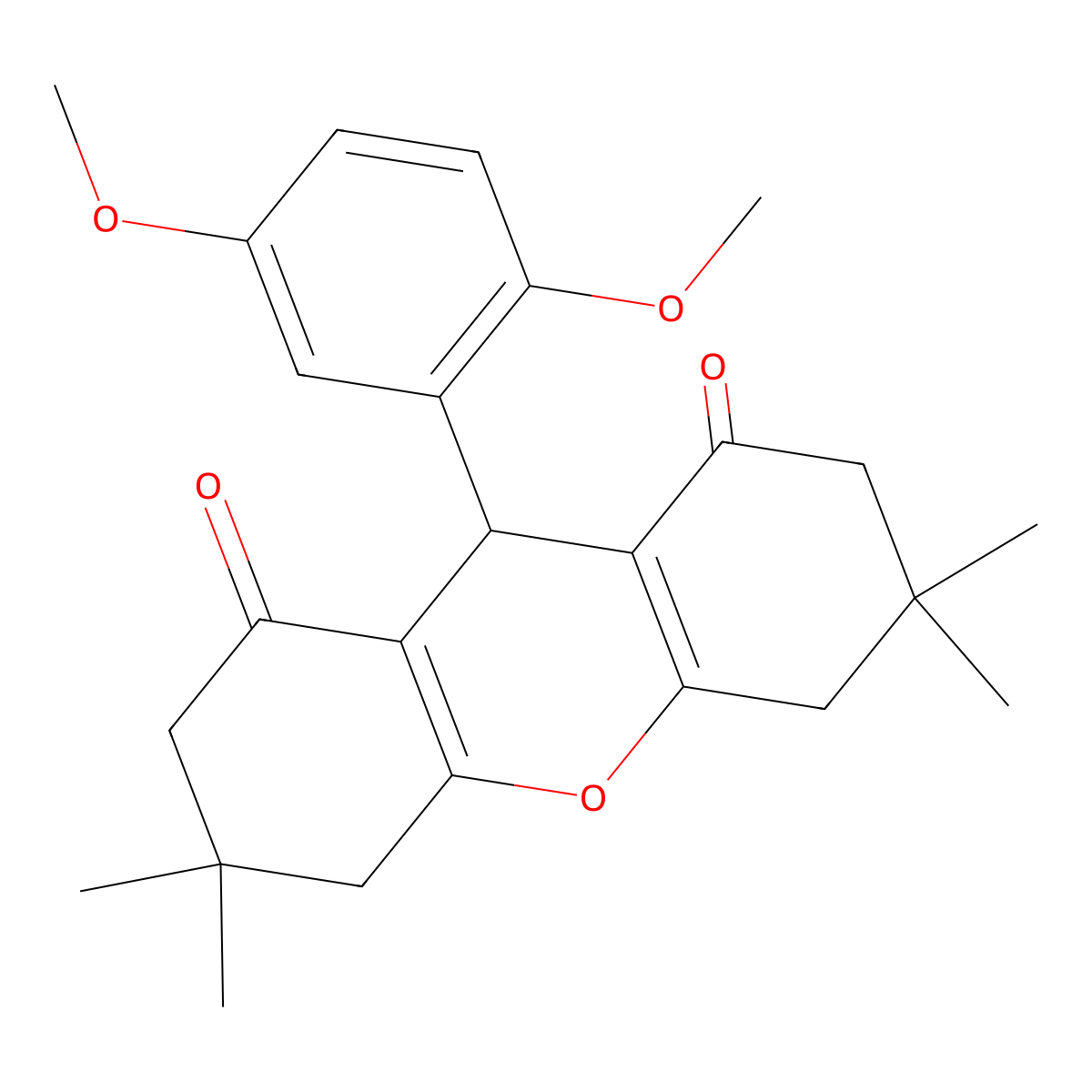 9-(2,5-dimethoxyphenyl)-3,3,6,6-tetramethyl-4,5,7,9-tetrahydro-2H-xanthene-1,8-dione molecular structure, CAS 405152-27-4