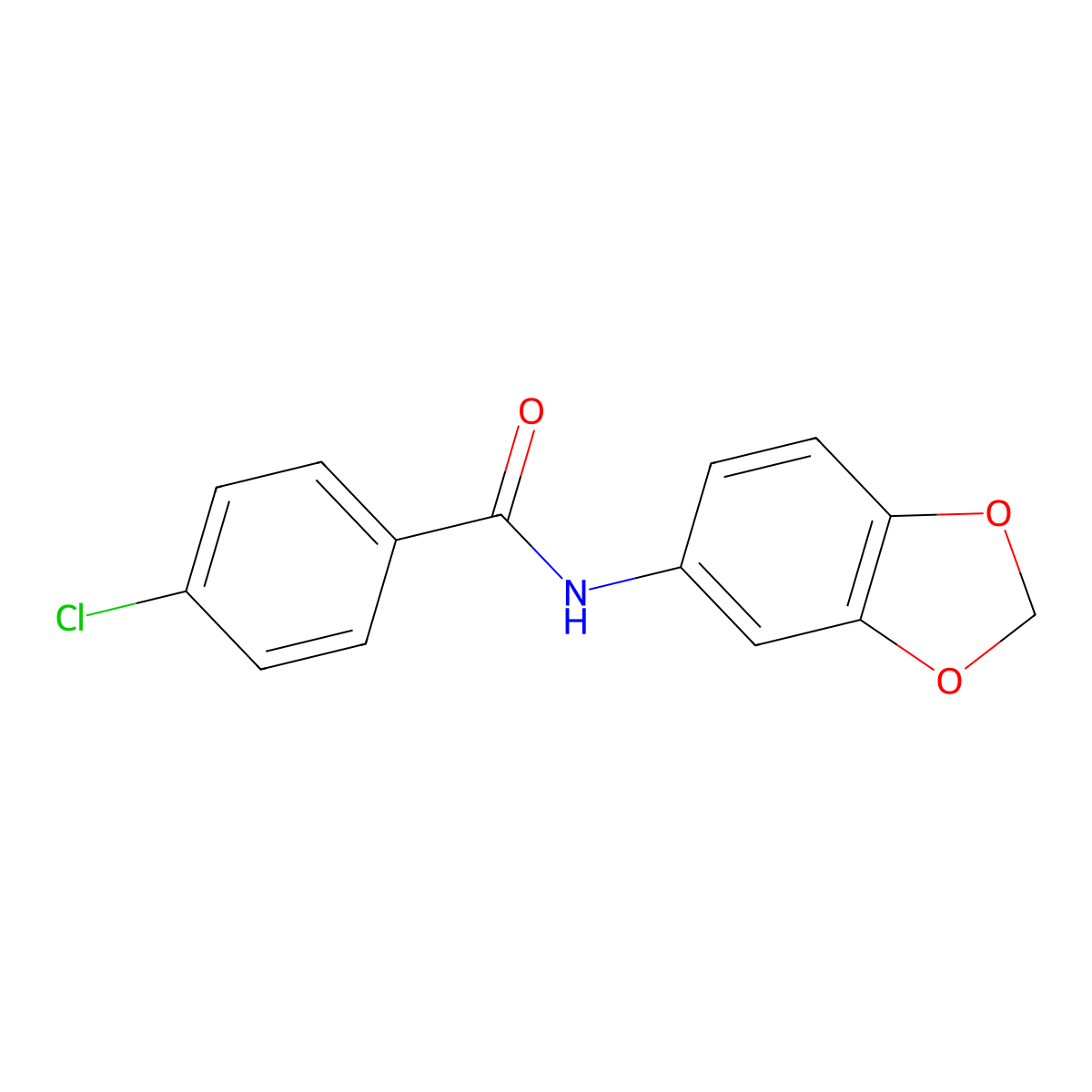 N-(1,3-benzodioxol-5-yl)-4-chlorobenzamide molecular structure, CAS 405156-90-3