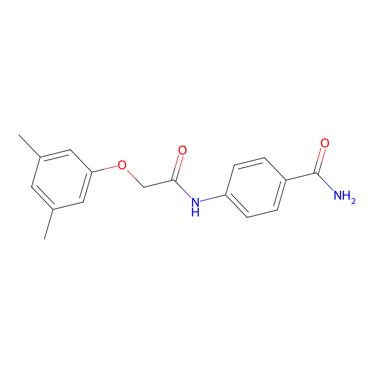 4-{[(3,5-Dimethylphenoxy)acetyl]amino}benzamide molecular structure, CAS 405156-97-0