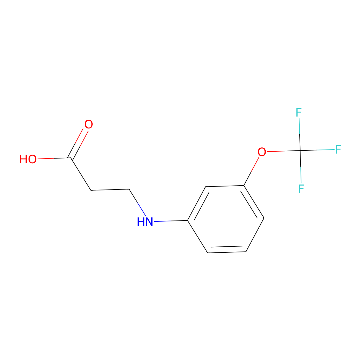 3-{[3-(Trifluoromethoxy)phenyl]amino}propanoic acid molecular structure, CAS 40516-29-8