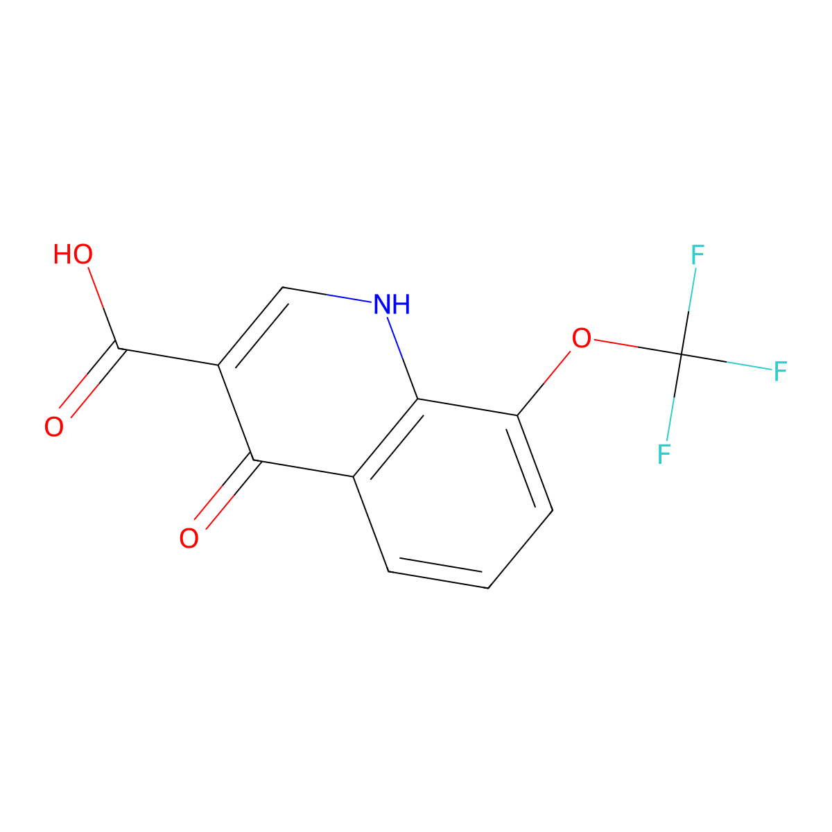 4-Hydroxy-8-(trifluoromethoxy)quinoline-3-carboxylic acid molecular structure, CAS 40516-40-3