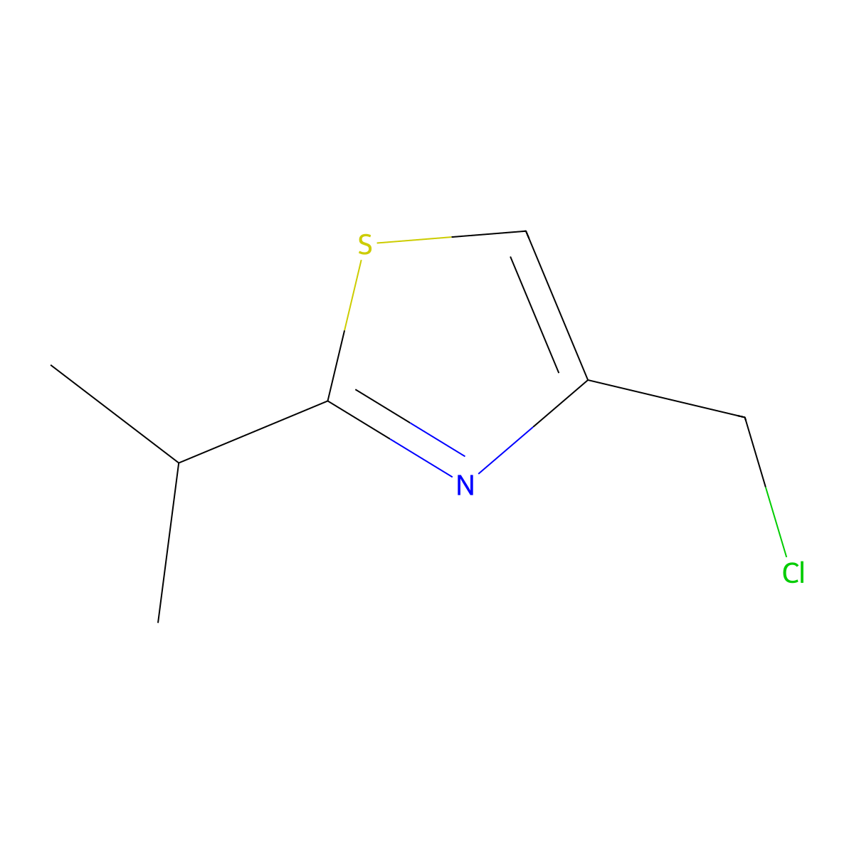 4-(Chloromethyl)-2-isopropyl-1,3-thiazole molecular structure, CAS 40516-57-2