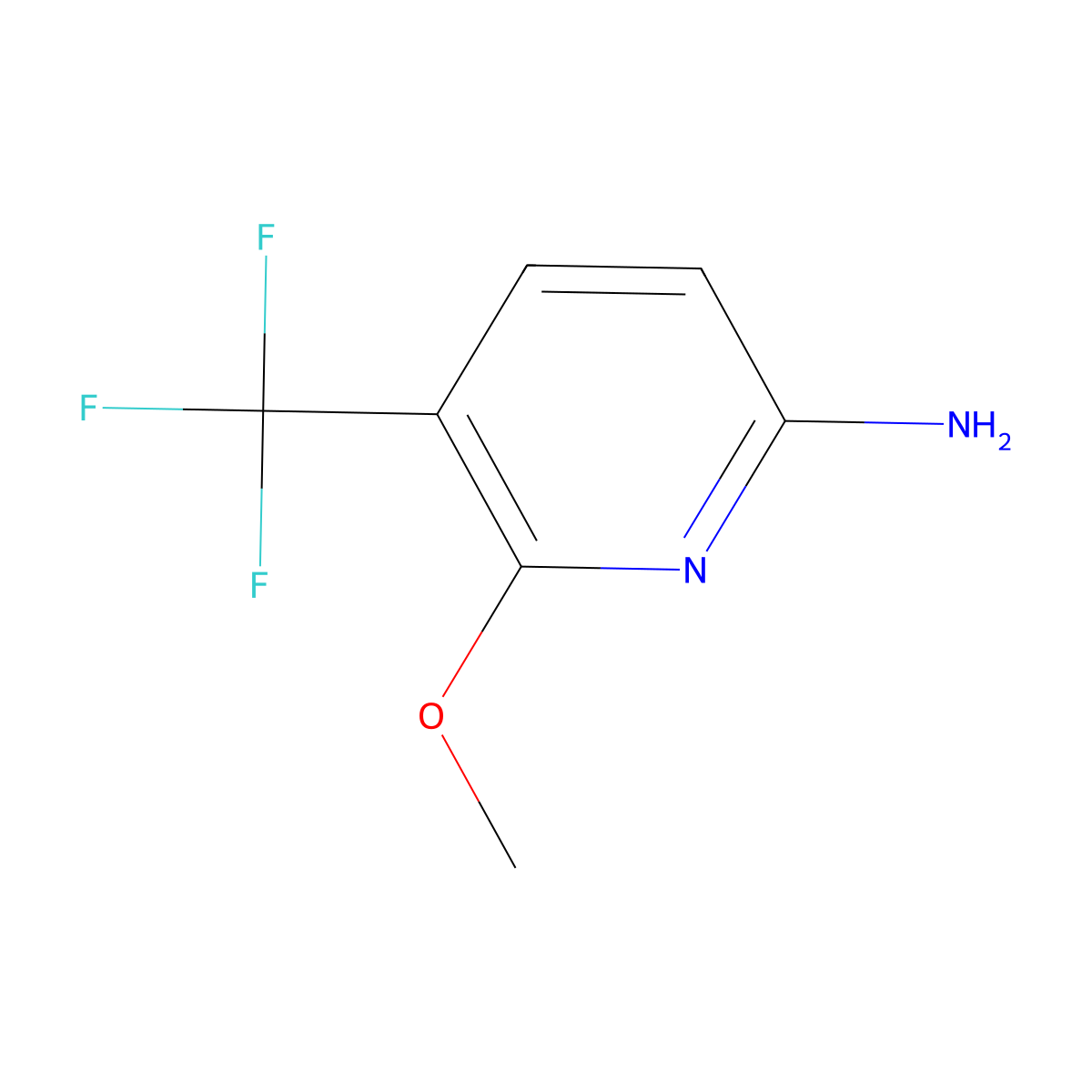 6-Methoxy-5-(trifluoromethyl)pyridin-2-amine molecular structure, CAS 405160-57-8