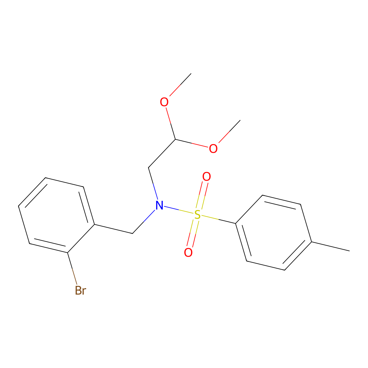 N-[(2-bromophenyl)methyl]-N-(2,2-dimethoxyethyl)-4-methylbenzenesulfonamide molecular structure, CAS 405161-31-1