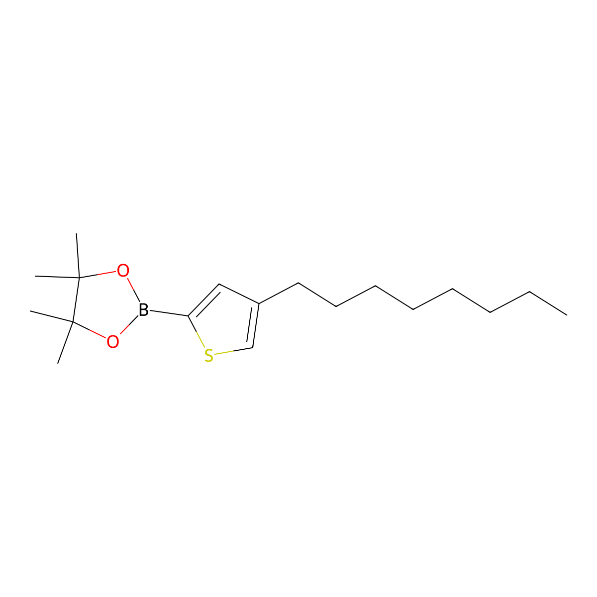 4,4,5,5-Tetramethyl-2-(4-octylthiophen-2-yl)-1,3,2-dioxaborolane molecular structure, CAS 405165-12-0