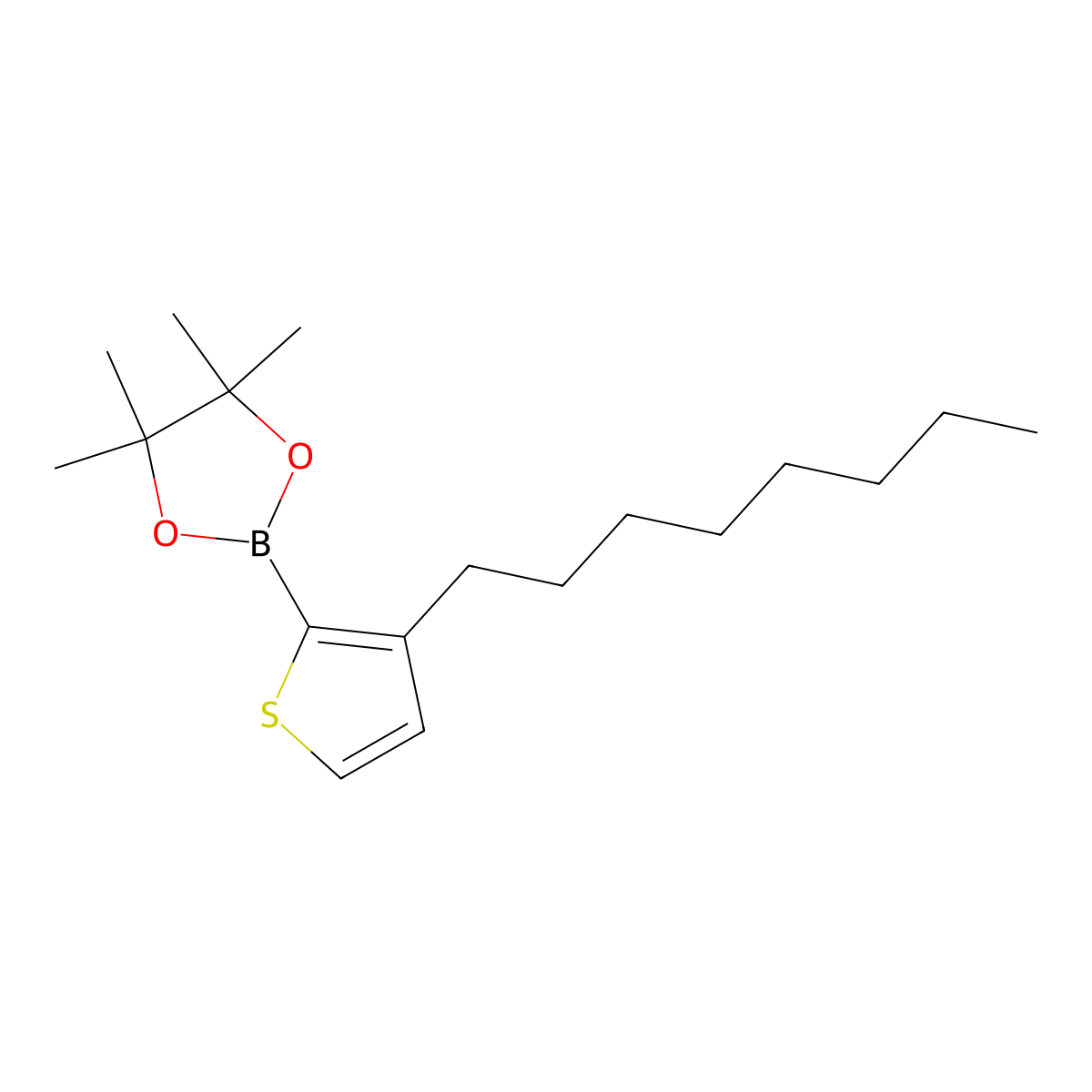4,4,5,5-Tetramethyl-2-(3-octylthiophen-2-yl)-1,3,2-dioxaborolane molecular structure, CAS 405165-14-2