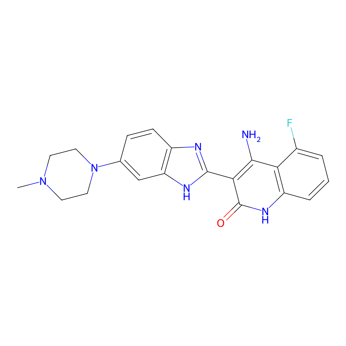Dovitinib molecular structure, CAS 405169-16-6