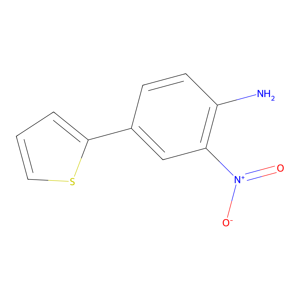2-Nitro-4-(thiophen-2-yl)aniline molecular structure, CAS 405170-93-6
