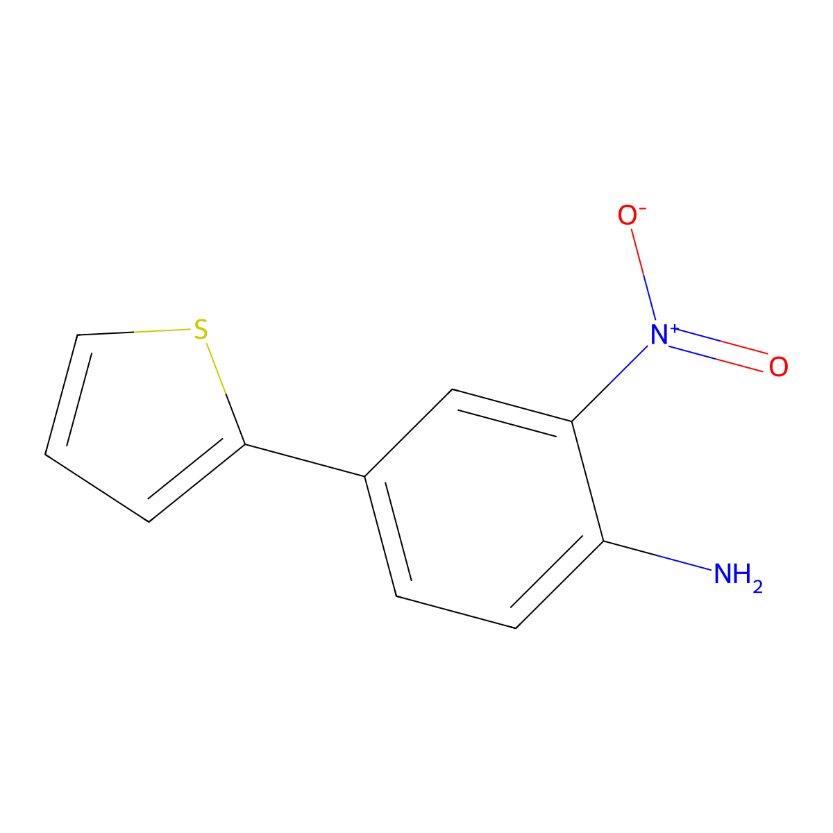 2-Nitro-4-(thiophen-2-yl)aniline molecular structure, CAS 405170-93-6