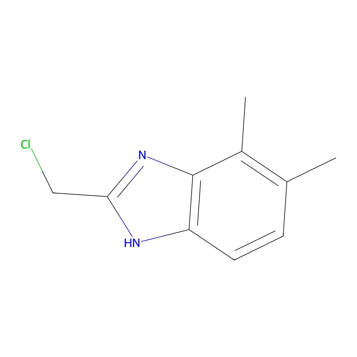 2-(chloromethyl)-4,5-dimethyl-1H-benzimidazole molecular structure, CAS 405173-68-4