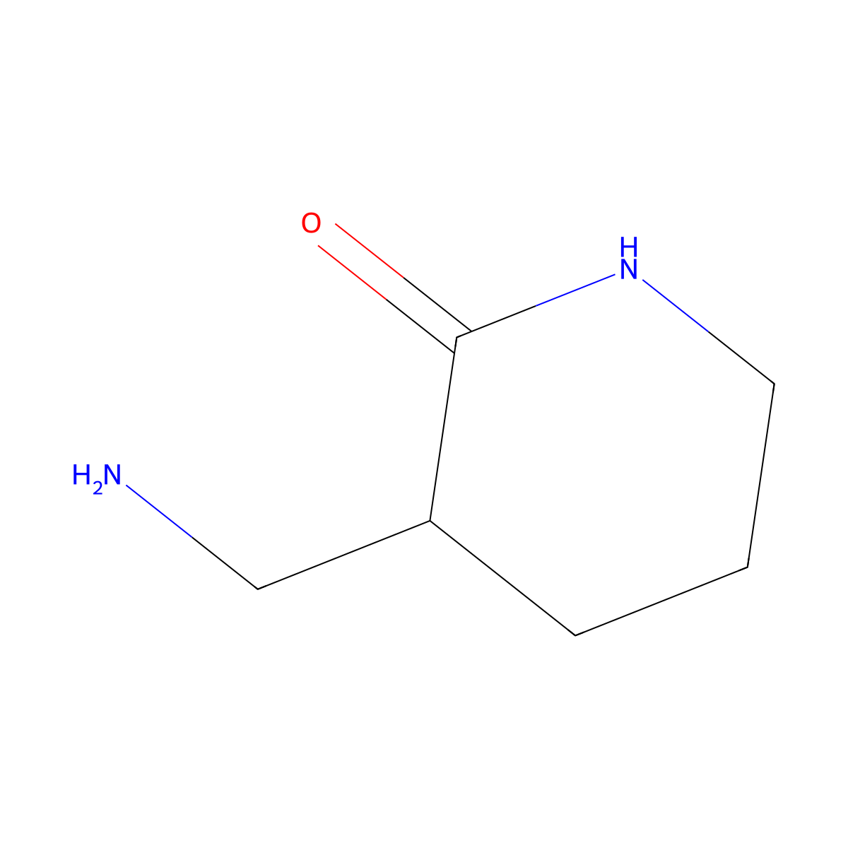 3-(Aminomethyl)piperidin-2-one molecular structure, CAS 405175-11-3