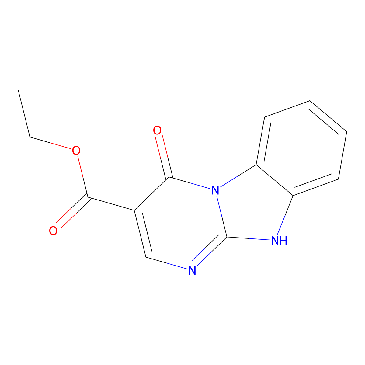 Ethyl 4-oxo-1,4-dihydropyrimido[1,2-a]benzimidazole-3-carboxylate molecular structure, CAS 40519-93-5