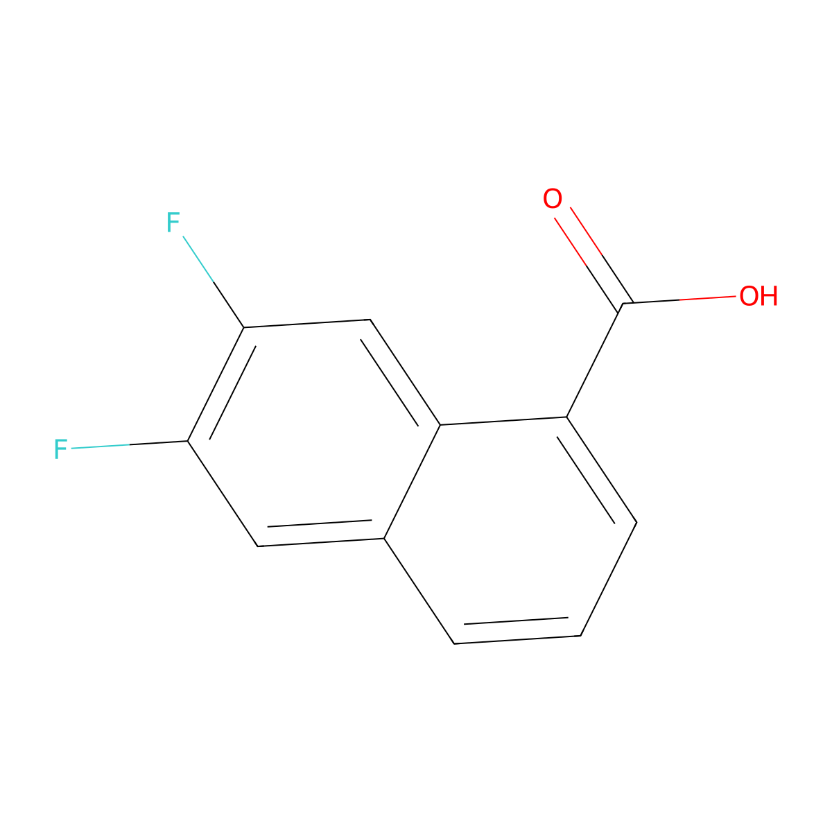 6,7-difluoronaphthalene-1-carboxylic Acid molecular structure, CAS 405196-36-3