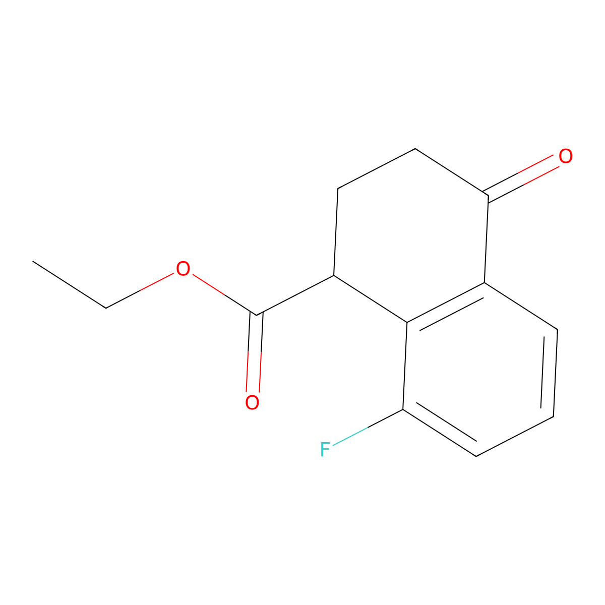 Ethyl 8-fluoro-4-oxo-1,2,3,4-tetrahydronaphthalene-1-carboxylate molecular structure, CAS 405196-40-9