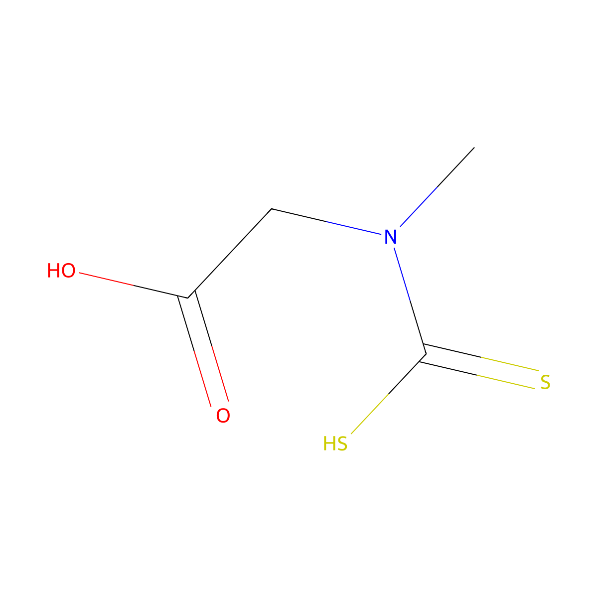 Sarcosine dithiocarbamate molecular structure, CAS 40520-03-4