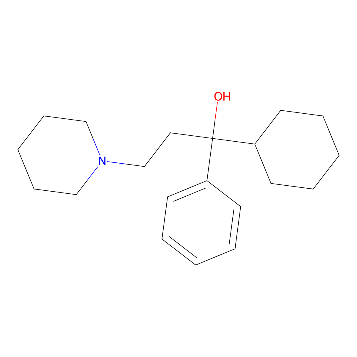 (s)-Trihexyphenidyl molecular structure, CAS 40520-24-9