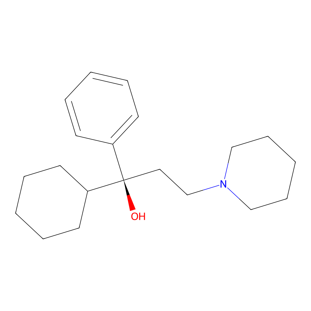 (s)-Trihexyphenidyl molecular structure, CAS 40520-24-9
