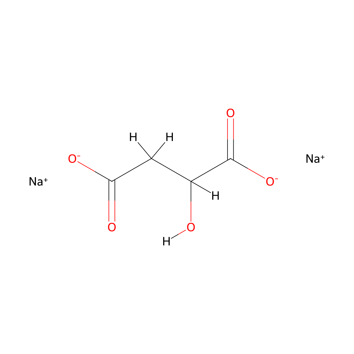 Malic acid, disodium salt molecular structure, CAS 40520-93-2