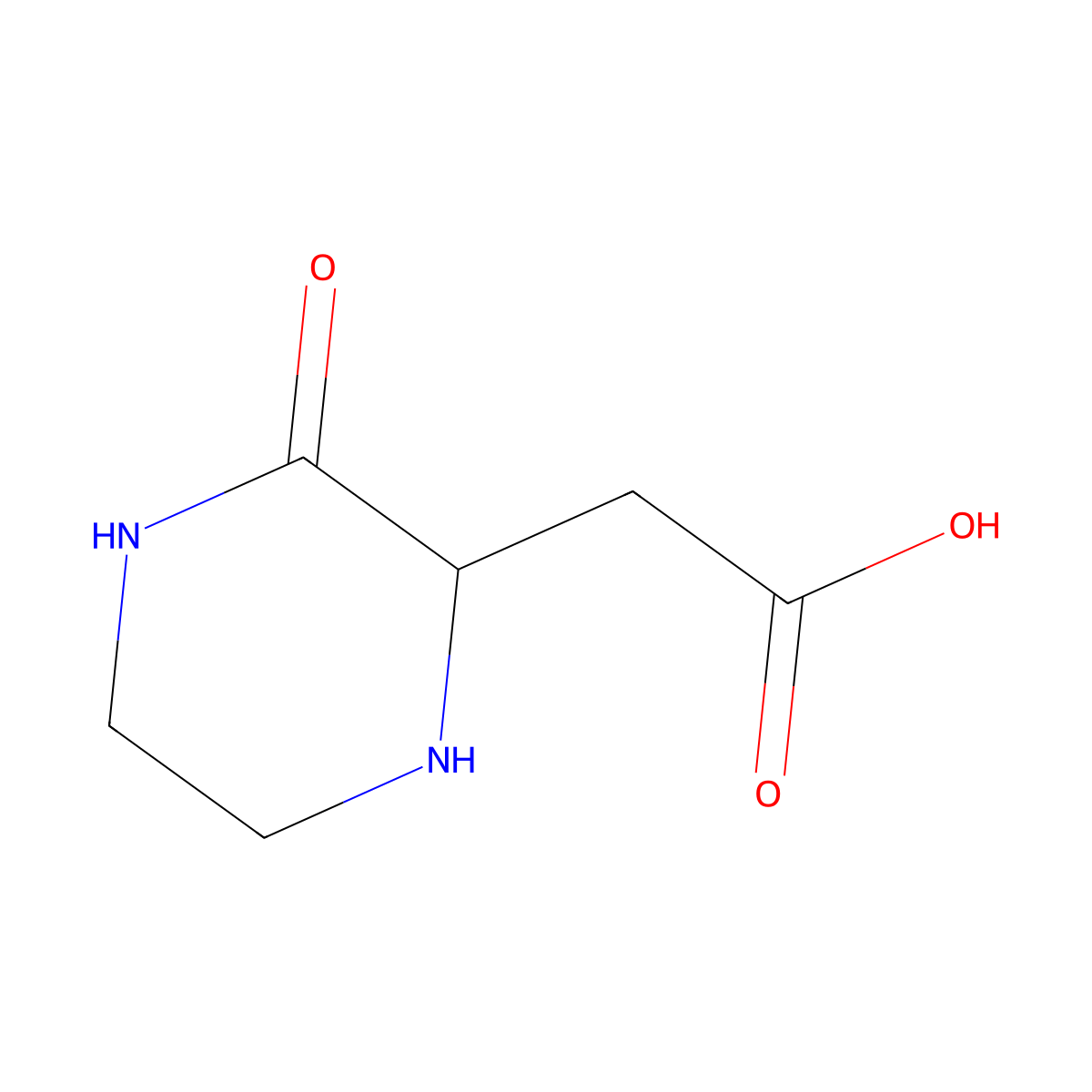 (3-Oxopiperazin-2-yl)acetic acid molecular structure, CAS 405214-33-7