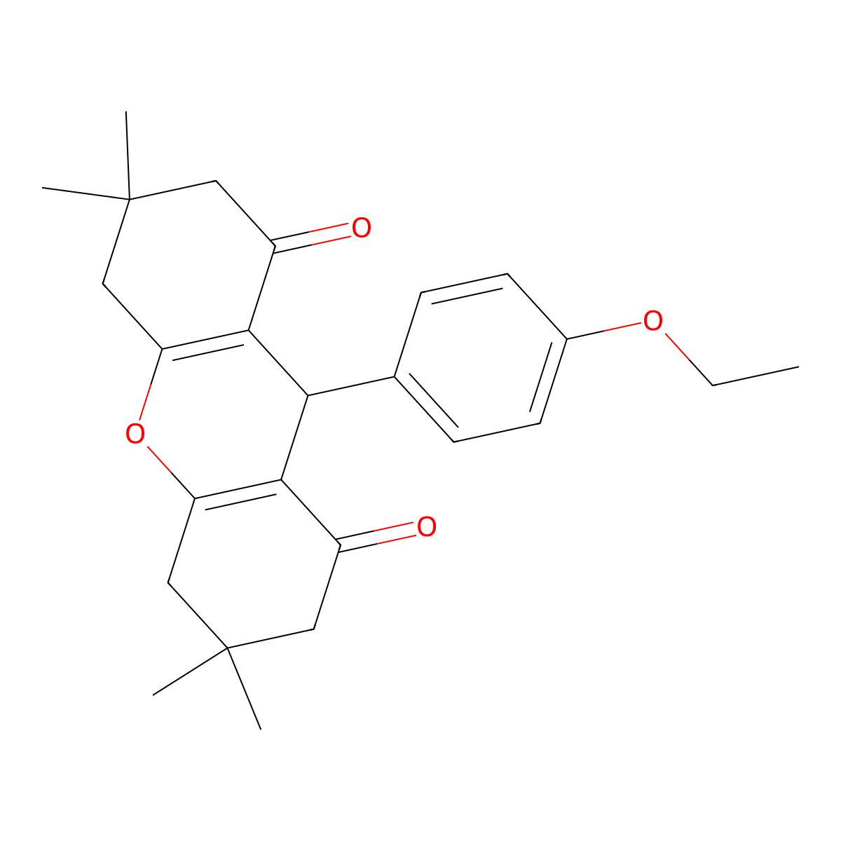 9-(4-ethoxyphenyl)-3,3,6,6-tetramethyl-3,4,5,6,7,9-hexahydro-1H-xanthene-1,8(2H)-dione molecular structure, CAS 405215-88-5