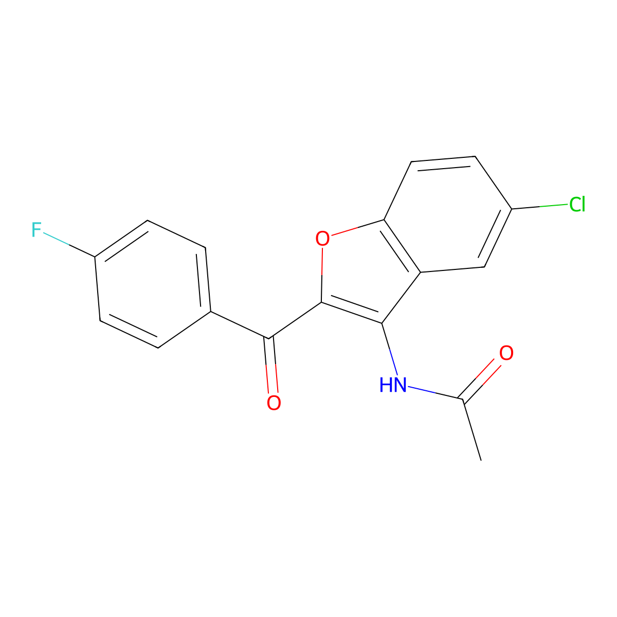 N-[5-chloro-2-(4-fluorobenzoyl)-1-benzofuran-3-yl]acetamide molecular structure, CAS 405215-90-9