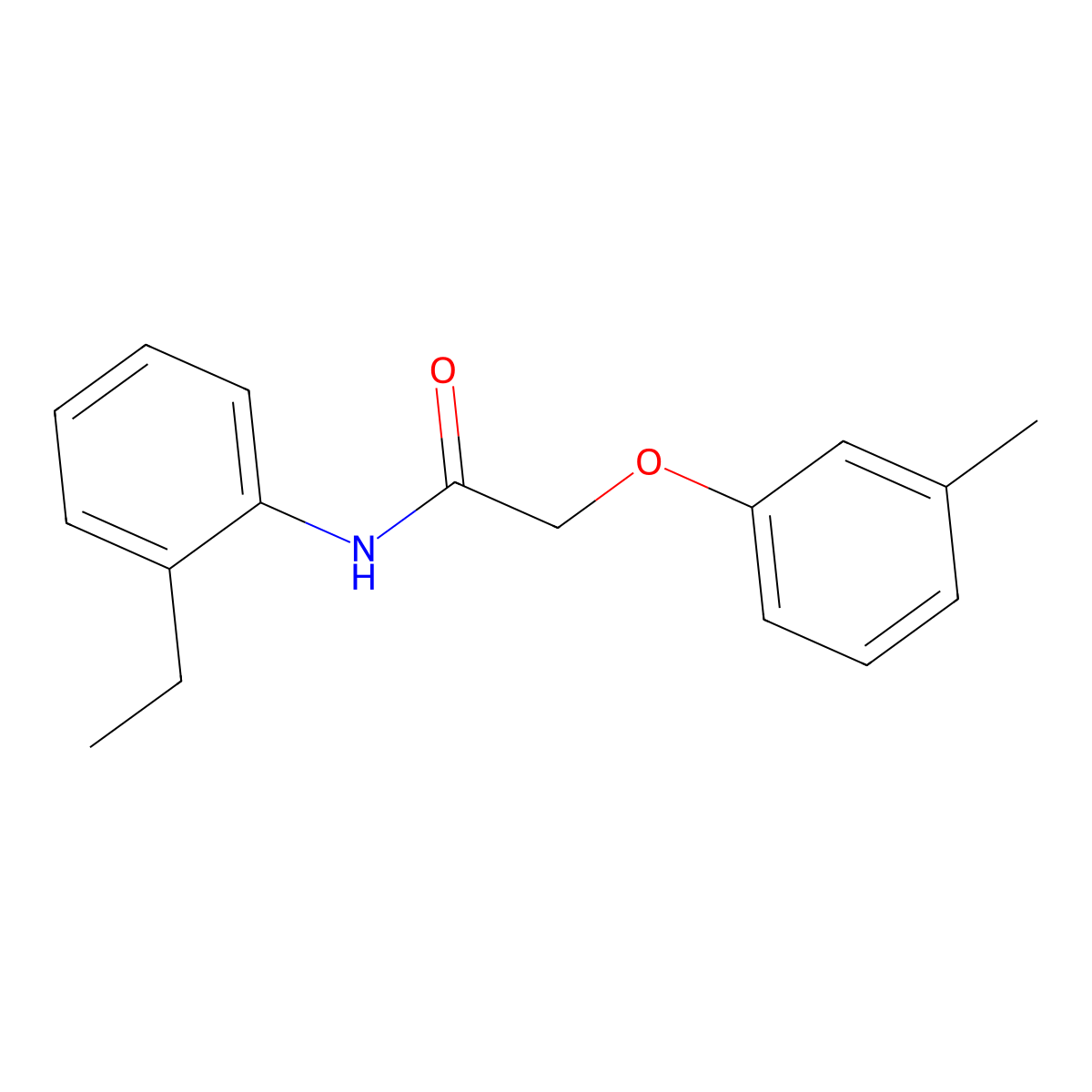 N-(2-ethylphenyl)-2-(3-methylphenoxy)acetamide molecular structure, CAS 405216-15-1