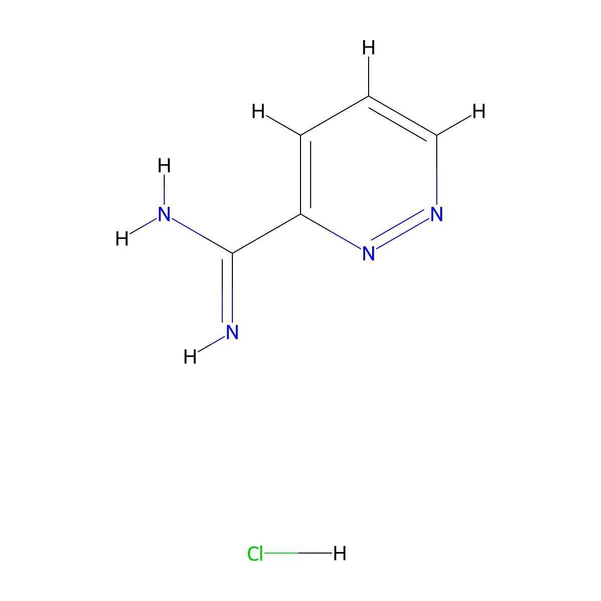 Pyridazine-3-carboximidamide hydrochloride molecular structure, CAS 405219-28-5