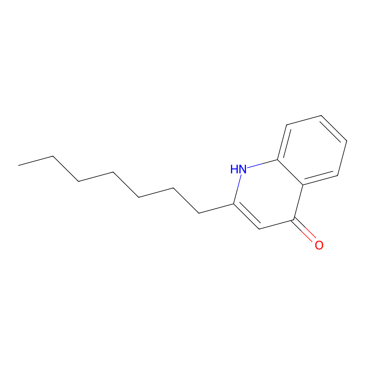 2-Heptyl-4-hydroxyquinoline molecular structure, CAS 40522-46-1