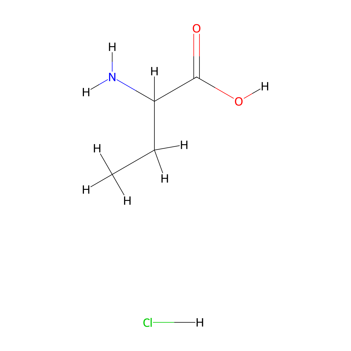 2-Aminobutanoic acid--hydrogen chloride (1/1) molecular structure, CAS 40522-79-0