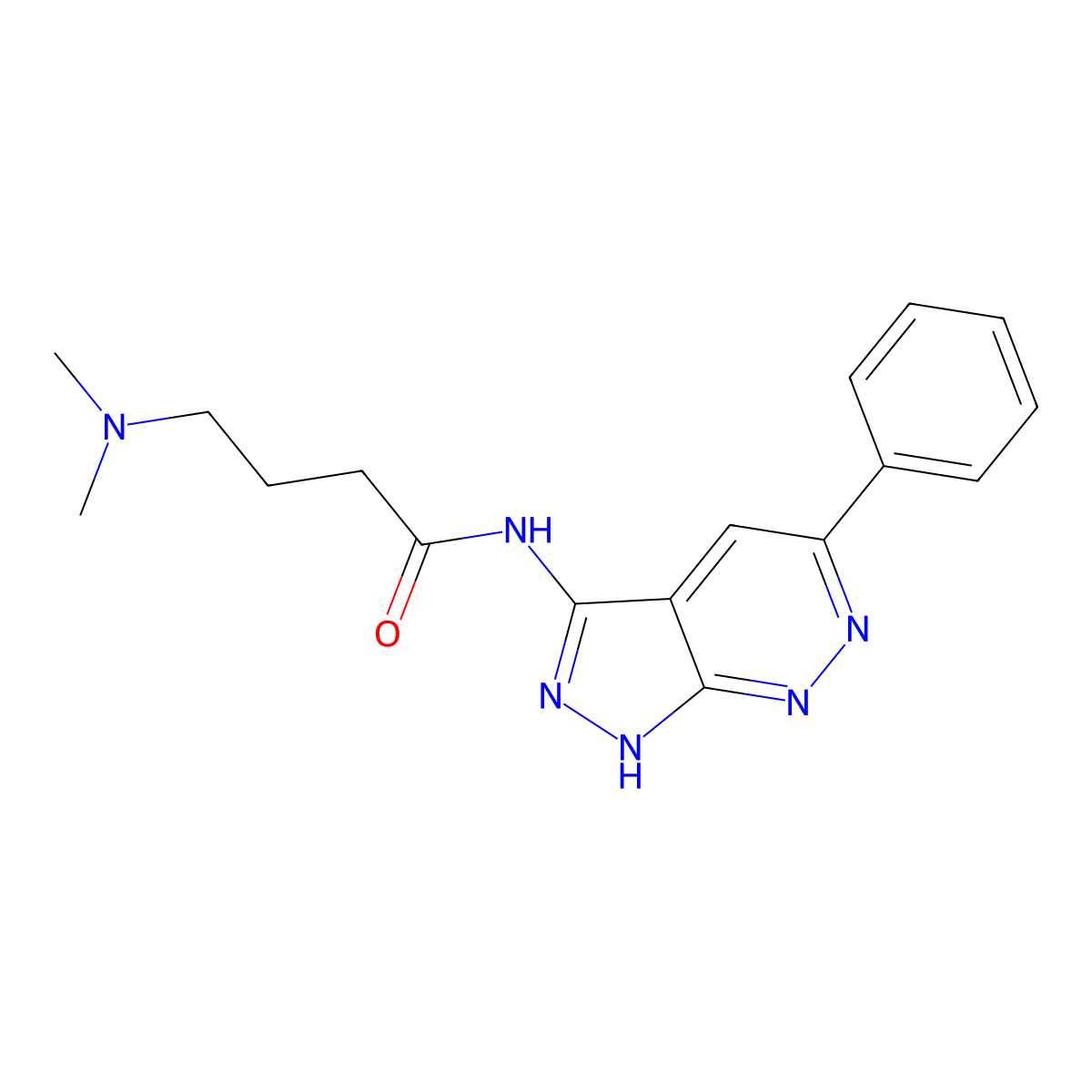 4-(dimethylamino)-N-(5-phenyl-1H-pyrazolo[3,4-c]pyridazin-3-yl)butanamide molecular structure, CAS 405222-60-8