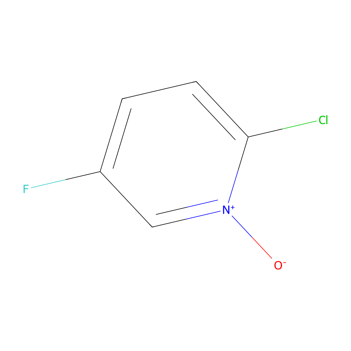2-Chloro-5-fluoropyridine 1-oxide molecular structure, CAS 405230-79-7