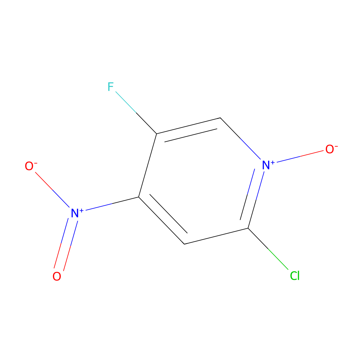2-Chloro-5-fluoro-4-nitropyridine 1-oxide molecular structure, CAS 405230-80-0