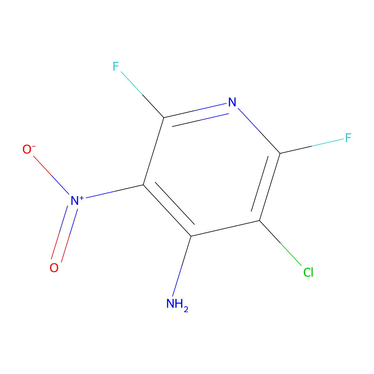 3-Chloro-2,6-difluoro-5-nitropyridin-4-amine molecular structure, CAS 405230-89-9