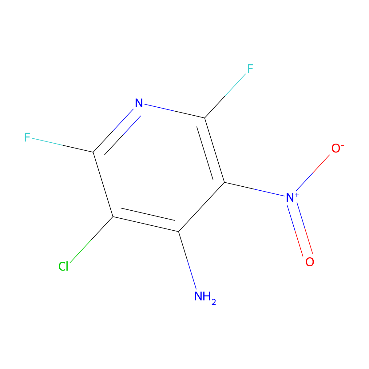 3-Chloro-2,6-difluoro-5-nitropyridin-4-amine molecular structure, CAS 405230-89-9