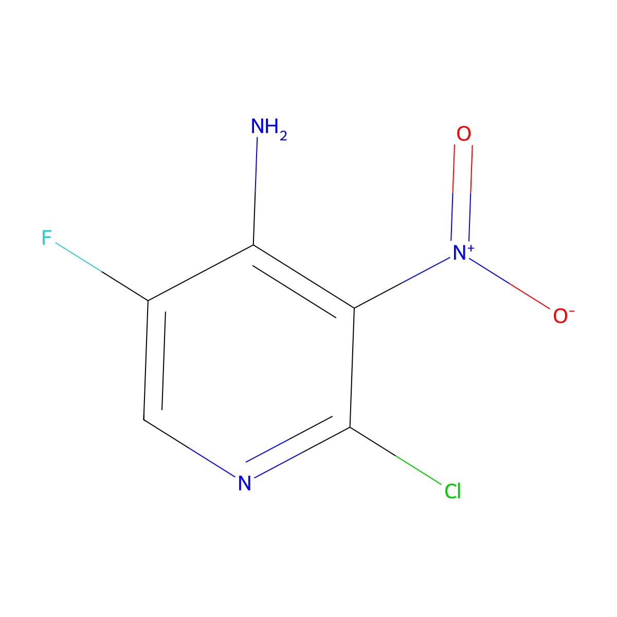 2-Chloro-5-fluoro-3-nitropyridin-4-amine molecular structure, CAS 405230-90-2