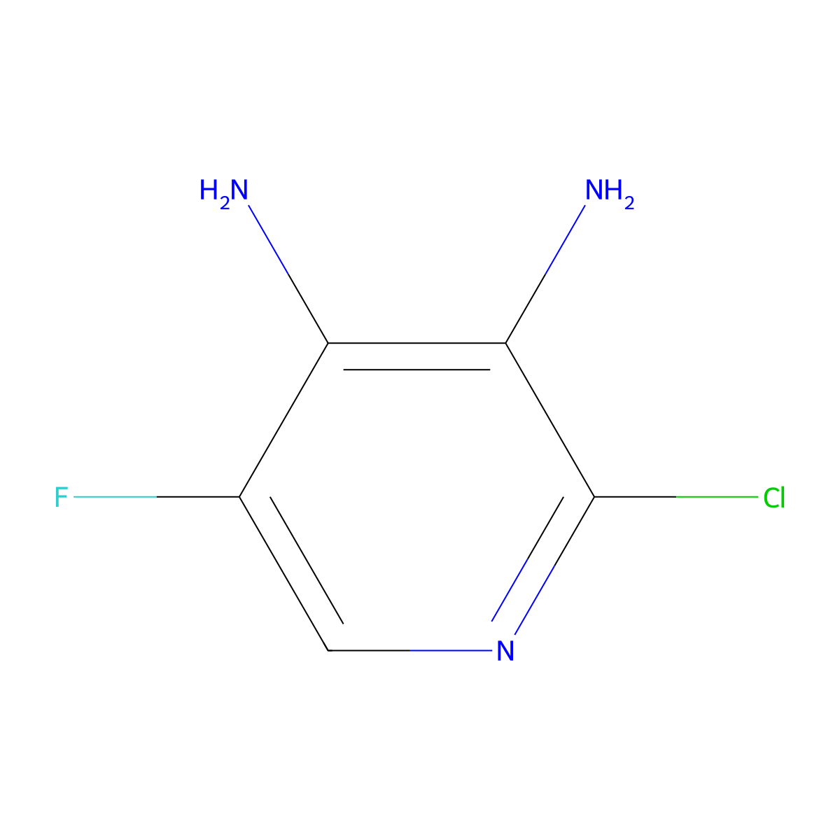 2-Chloro-5-fluoropyridine-3,4-diamine molecular structure, CAS 405230-93-5