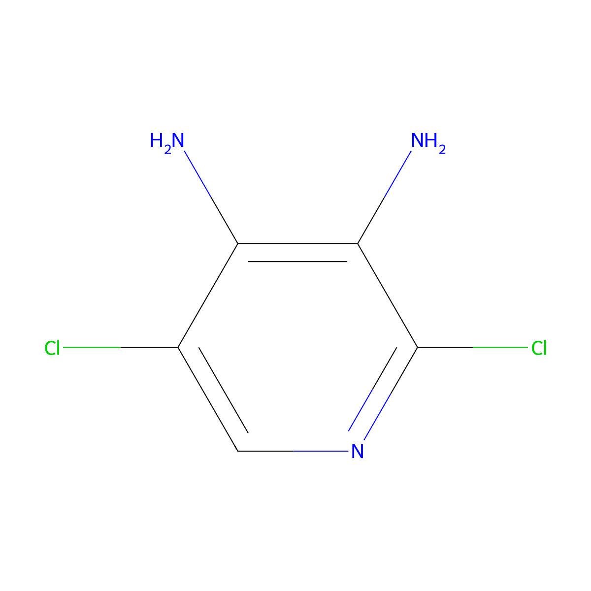 2,5-Dichloropyridine-3,4-diamine molecular structure, CAS 405230-94-6
