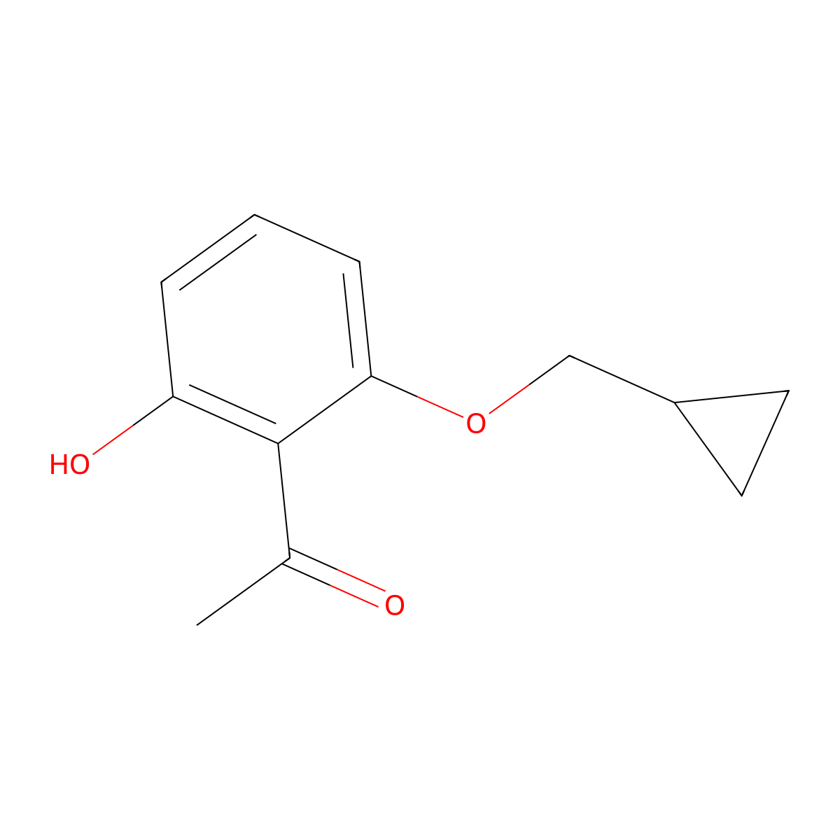 1-(2-(Cyclopropylmethoxy)-6-hydroxyphenyl)ethanone molecular structure, CAS 405239-70-5