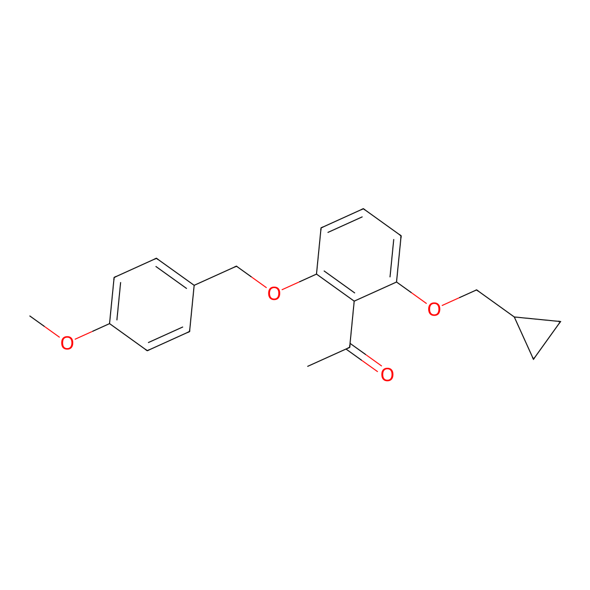 1-(2-(Cyclopropylmethoxy)-6-(4-methoxybenzyloxy)phenyl)ethanone molecular structure, CAS 405239-71-6