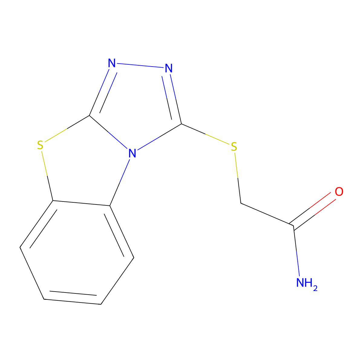 2-([1,2,4]Triazolo[3,4-b][1,3]benzothiazol-1-ylsulfanyl)acetamide molecular structure, CAS 40527-81-9