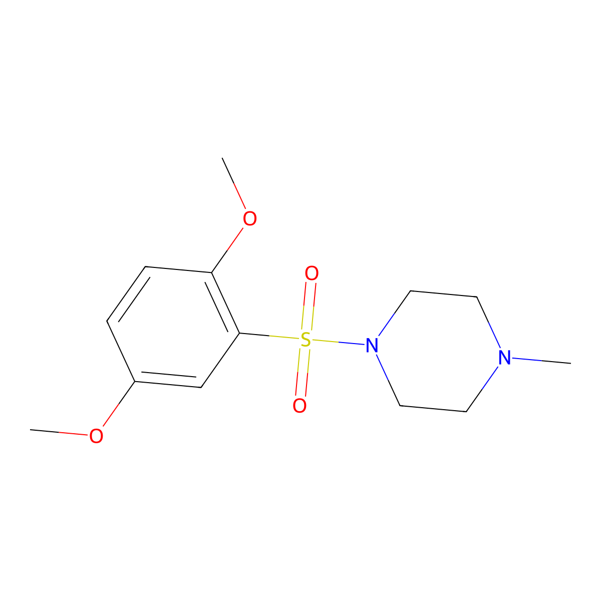 1-[(2,5-Dimethoxyphenyl)sulfonyl]-4-methylpiperazine molecular structure, CAS 405270-03-3