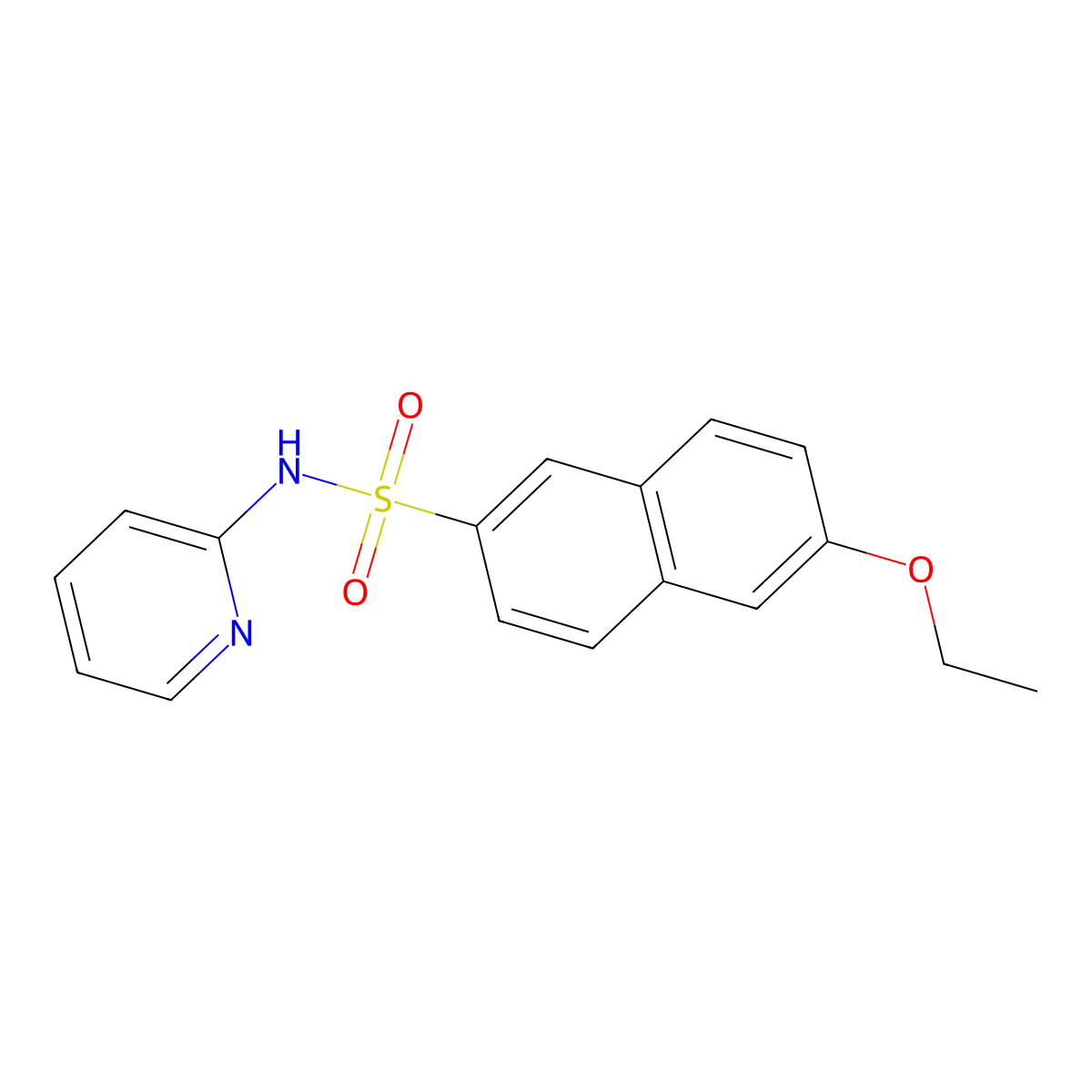 6-ethoxy-N-pyridin-2-ylnaphthalene-2-sulfonamide molecular structure, CAS 405270-93-1