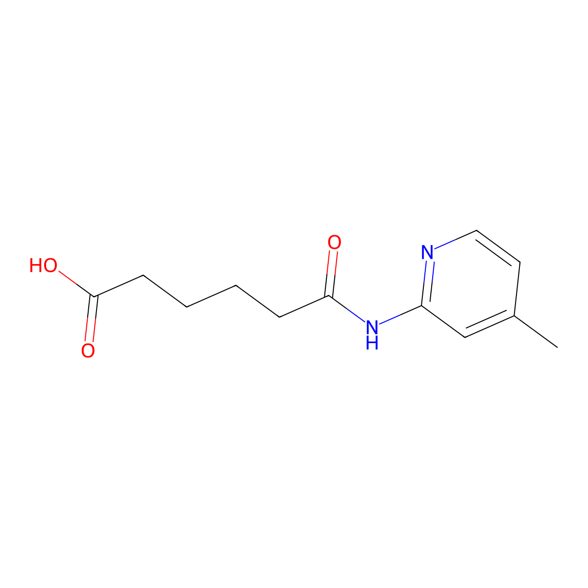 6-[(4-Methylpyridin-2-yl)amino]-6-oxohexanoic acid molecular structure, CAS 405270-96-4